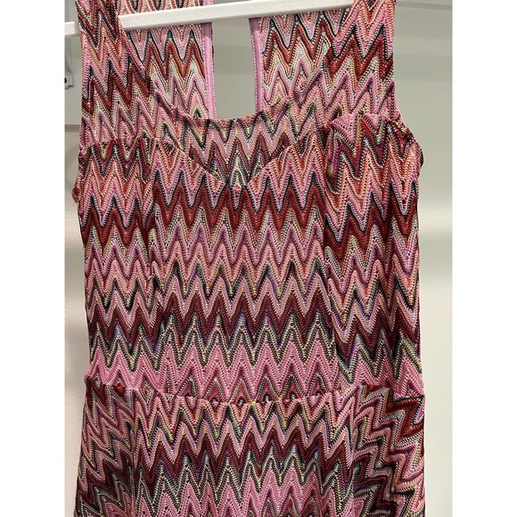 Candie's Women's Knit 70's‎ 90's Dress Colorful Sleeveless V Neck Size Medium - Picture 6 of 8